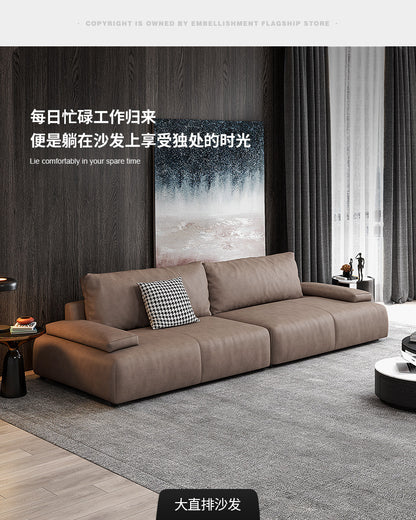 Nordic Tech Fabric Sofa Living Room Simple Modern Double Small Apartment Minimalist New Trendy Straight Three-Seater