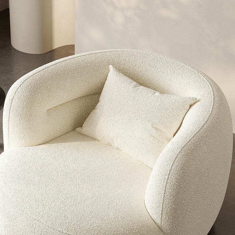 Cream Style Lamb Wool Single Sofa Chair