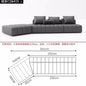Piano Keys Minimalist Style L Genuine Leather Sofa Light Luxury Black Irregular Sofa Living Room Large Flat Floor Curved Sofa