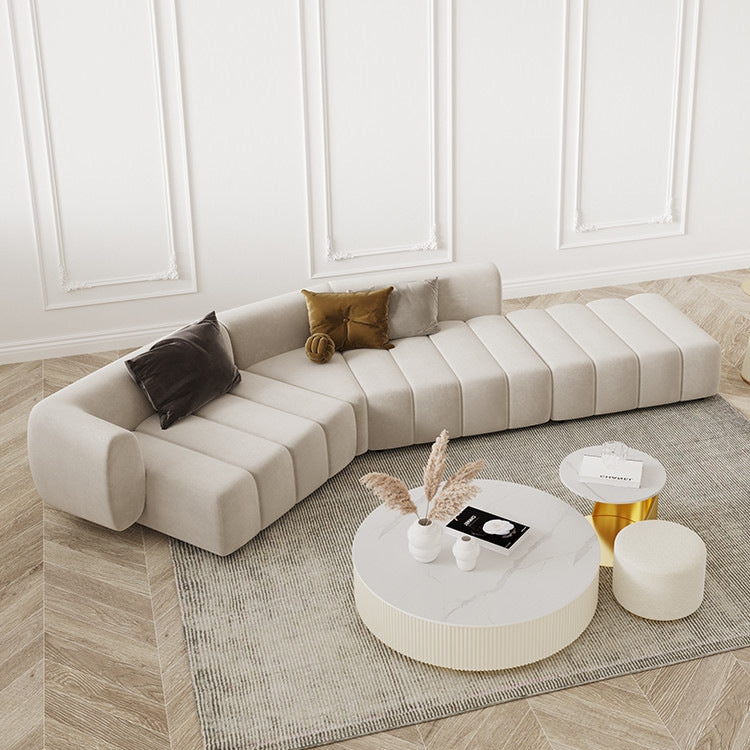 Italian Minimalist Modern Irregular Piano Key Living Room Corner Arc Art Creative Internet Celebrity Style Chaise Fabric Sofa