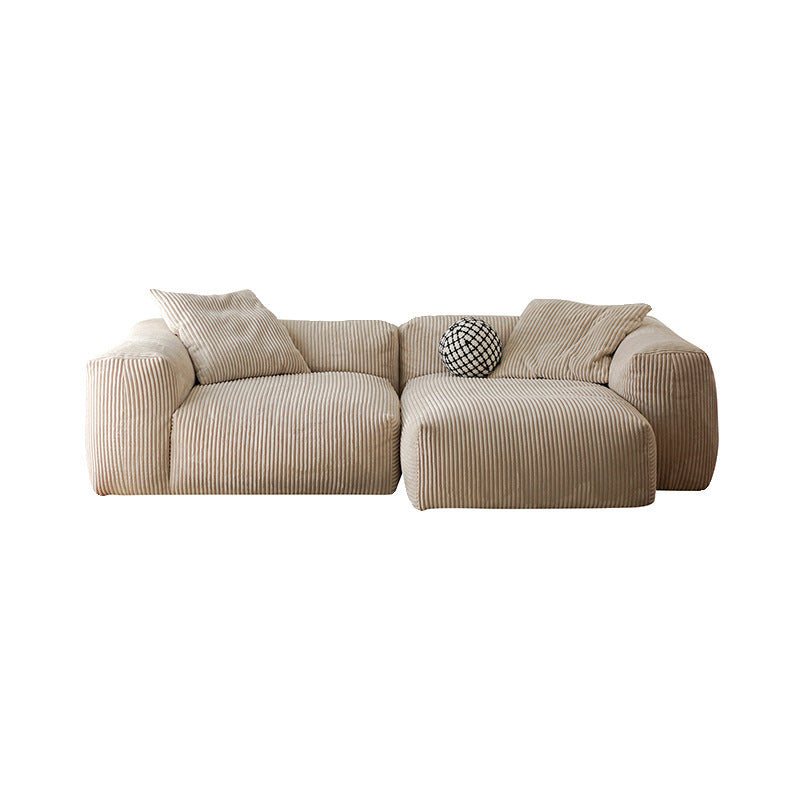Nordic Wabi-Sabi Style Straight Corduroy Sofa Light Luxury Combination Small Apartment Homestay Free Module Multiple Tofu Blocks