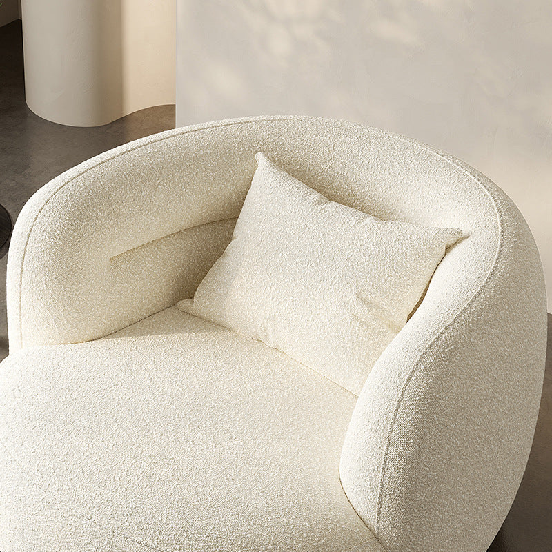 Cream Style Lamb Wool Single Sofa Chair Leisure Chair Balcony Nordic Simple Living Room Bedroom Light Luxury Curved Italian Style