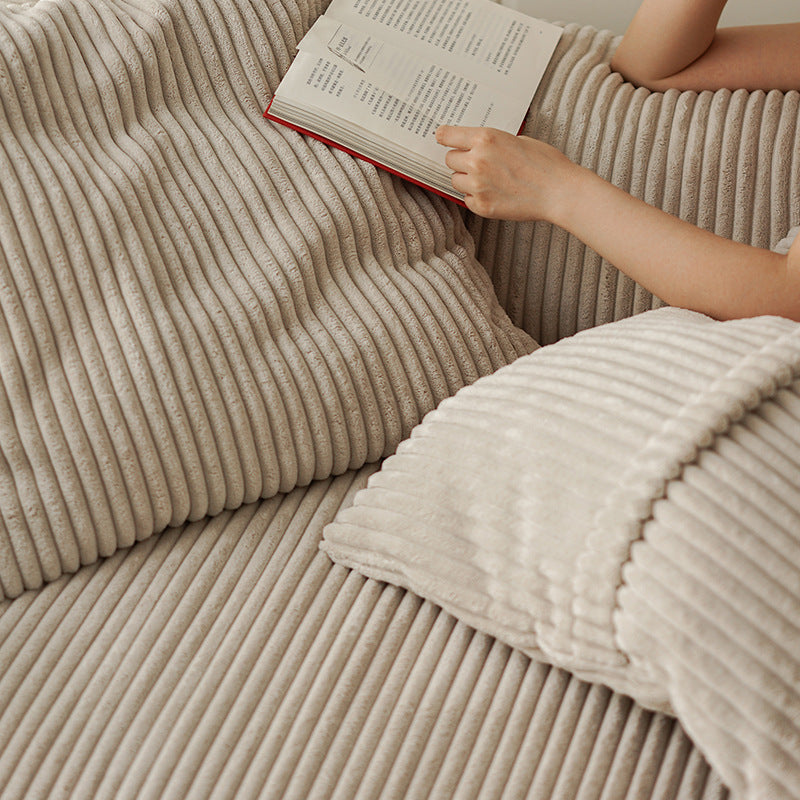 Nordic Wabi-Sabi Style Straight Corduroy Sofa Light Luxury Combination Small Apartment Homestay Free Module Multiple Tofu Blocks