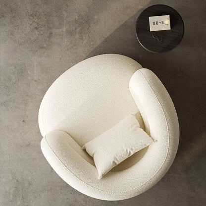 Cream Style Lamb Wool Single Sofa Chair Leisure Chair Balcony Nordic Simple Living Room Bedroom Light Luxury Curved Italian Style