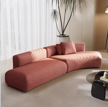 Italian Minimalist Light Luxury Irregular Arc Sofa for Living Room Large Apartment Reception Model Room Designer Beauty Salon Internet Celebrity