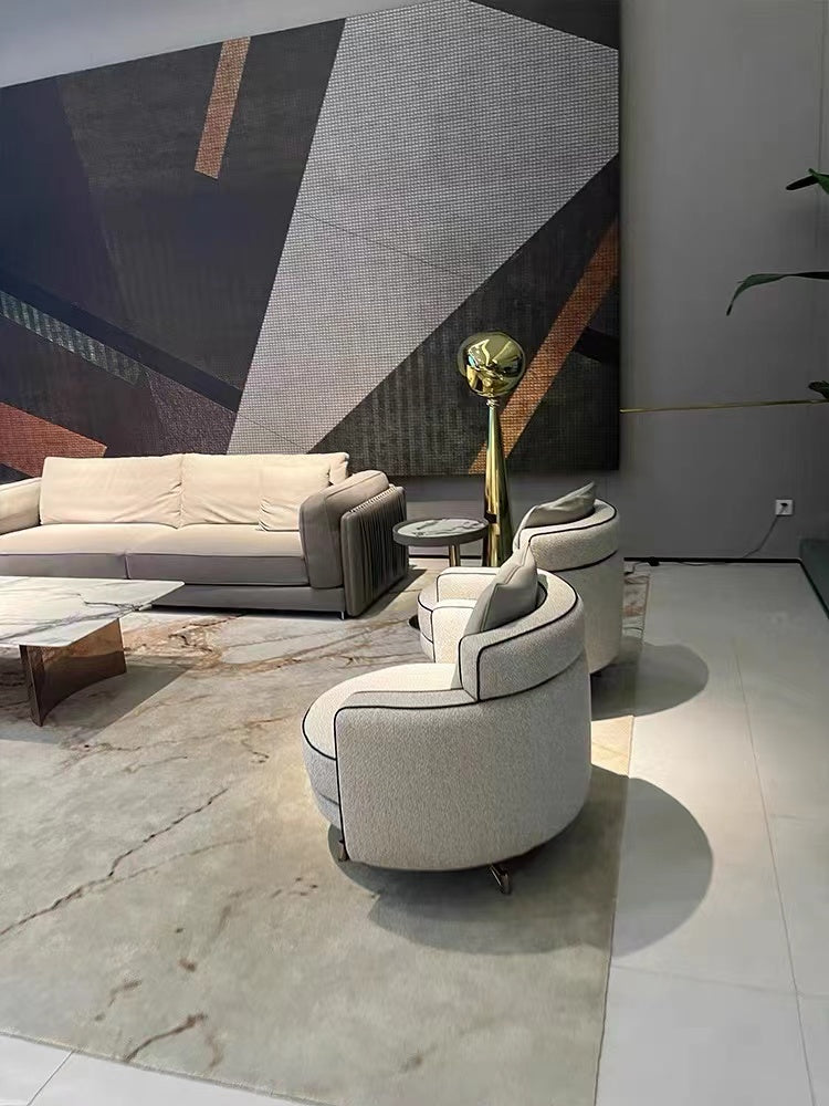Italian Light Luxury Visionnaire Fabric Sofa Chair Designer Living Room Lounge Chair Balcony Armrest Backrest Chair