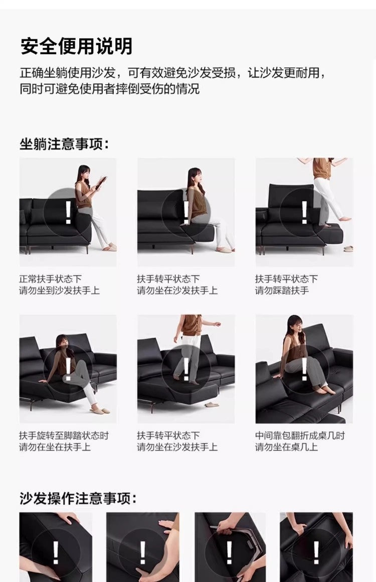 Versatile Sofa Genuine Leather