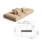 Nordic Minimalist Tofu Block Artistic Double-Sided Modular Combination Large Apartment Light Luxury Leather and Fabric Combined Living Room Straight Sofa