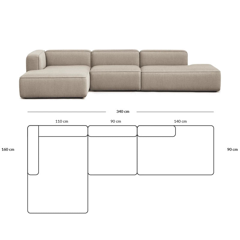 Simple Small Apartment Home Use Two or Three Seater Fabric Sofa Cotton Linen Armless Straight Row Modular Combination Reception Sofa