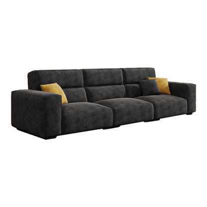 Italian Wabi-Sabi Style High-Back Straight Sofa Matte Fabric Cream Style Living Room Sofa Four-Seater Three-Seater Sofa