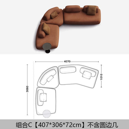 Pebble Sofa Italian Minimalist Designer Creative Large Flat Villa Living Room Hotel Fabric Combination Sofa