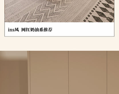 Italian Wabi-Sabi Style High-Back Straight Sofa Matte Fabric Cream Style Living Room Sofa Four-Seater Three-Seater Sofa