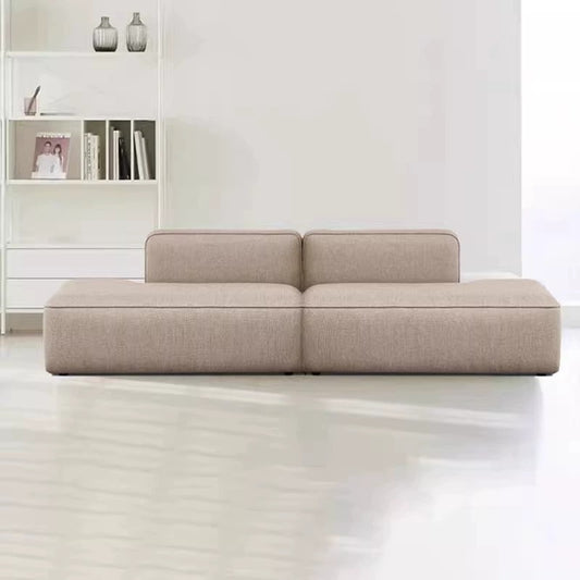 Simple Small Apartment Home Use Two or Three Seater Fabric Sofa Cotton Linen Armless Straight Row Modular Combination Reception Sofa