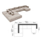 Nordic Minimalist Tofu Block Artistic Double-Sided Modular Combination Large Apartment Light Luxury Leather and Fabric Combined Living Room Straight Sofa