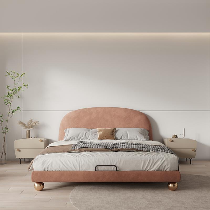 Nordic Minimalist Modern1.8m Double Bed Small Apartment Model Room Master Bedroom ins Velvet Bed Internet Celebrity Leisure Wedding Bed