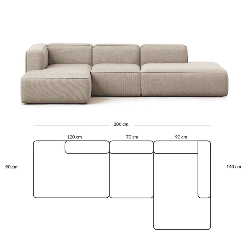 Simple Small Apartment Home Use Two or Three Seater Fabric Sofa Cotton Linen Armless Straight Row Modular Combination Reception Sofa