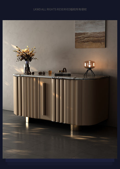 Italian Style Light Luxury Marble Sideboard Designer Model Villa Mansion Home Storage Cabinet High-end Customization