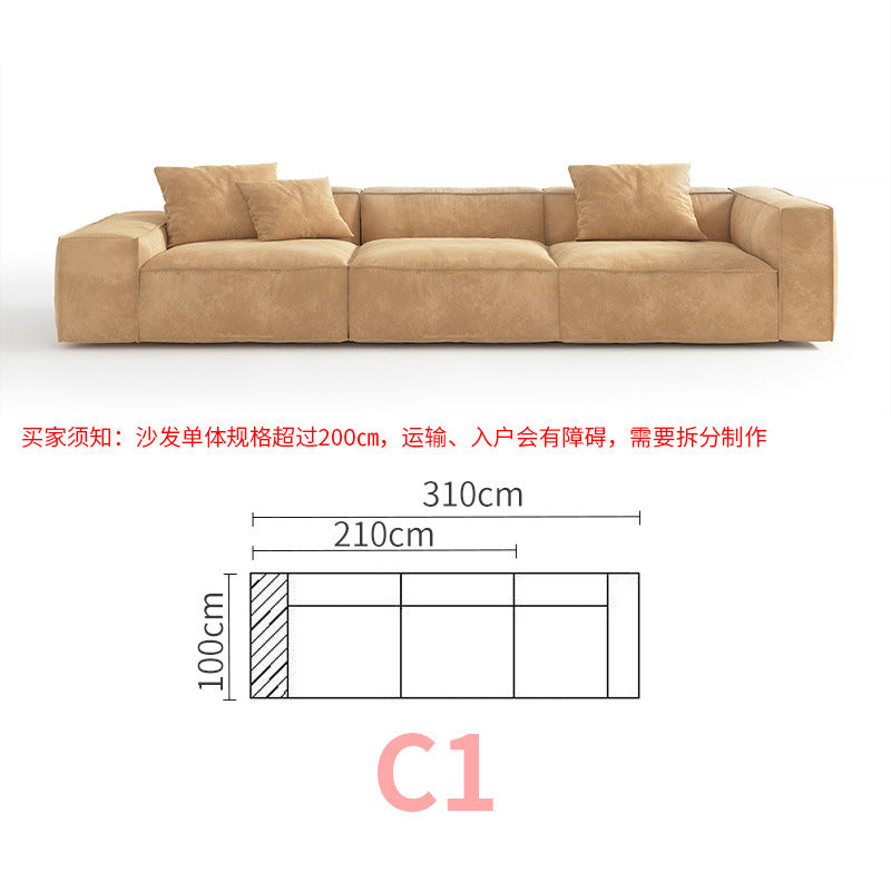 Tofu Block Double-Sided Fabric Sofa