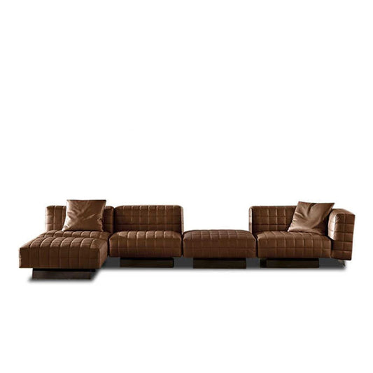 Italian Minimalist Sofa Module Leather