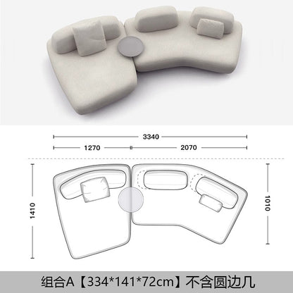 Pebble Sofa Italian Minimalist Designer Creative Large Flat Villa Living Room Hotel Fabric Combination Sofa