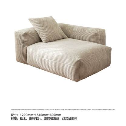 Nordic Wabi-Sabi Style Straight Corduroy Sofa Light Luxury Combination Small Apartment Homestay Free Module Multiple Tofu Blocks