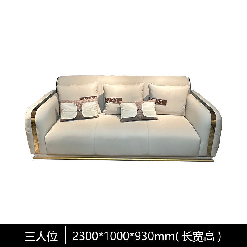 Italian Style Light Luxury Bentley Button Sofa Genuine Leather Designer Postmodern Villa Living Room Set High-end Custom Furniture