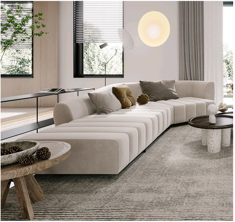 Italian Minimalist Modern Irregular Piano Key Living Room Corner Arc Art Creative Internet Celebrity Style Chaise Fabric Sofa