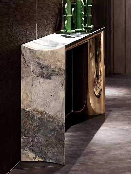 Italian Light Luxury Marble Entryway Table Modern Villa Living Room Decorative Console Designer Style Wall-Mounted Entryway Table