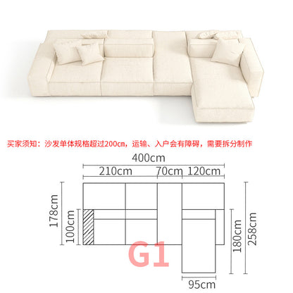 Tofu Block Double-Sided Fabric Sofa