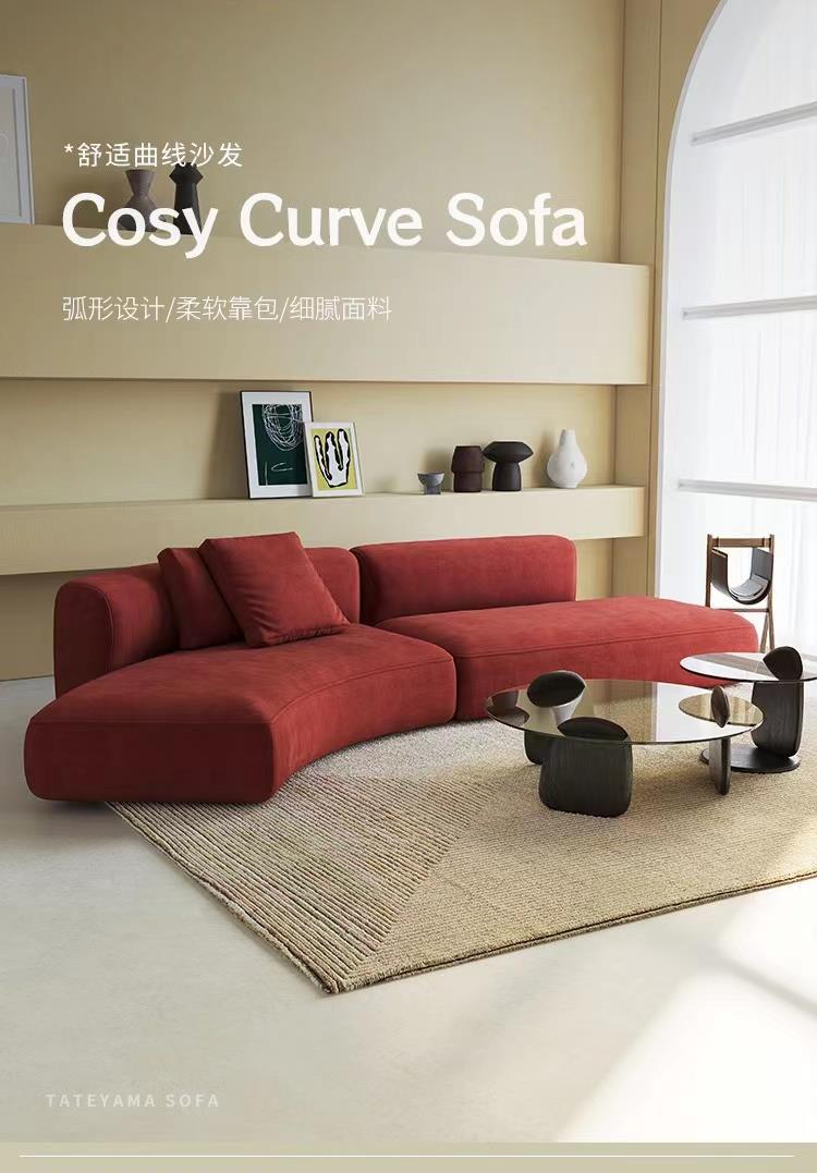 Italian Minimalist Light Luxury Irregular Arc Sofa for Living Room Large Apartment Reception Model Room Designer Beauty Salon Internet Celebrity
