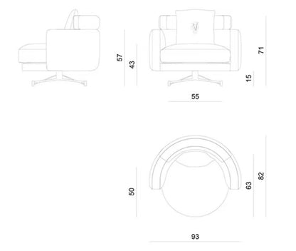 Italian Light Luxury Visionnaire Fabric Sofa Chair Designer Living Room Lounge Chair Balcony Armrest Backrest Chair