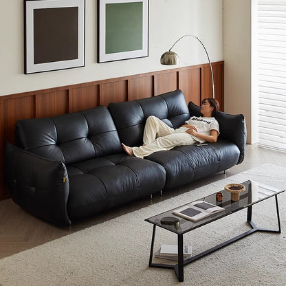 French Retro Genuine Leather Walker Sofa