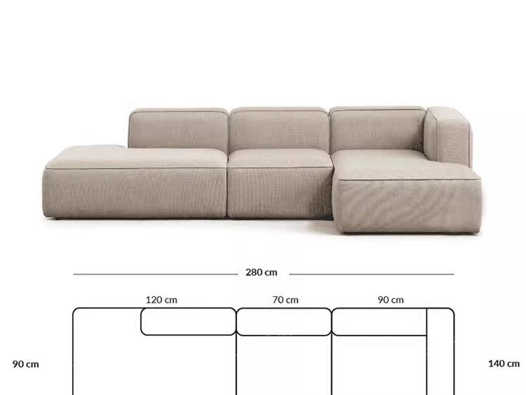 Simple Small Apartment Home Use Two or Three Seater Fabric Sofa Cotton Linen Armless Straight Row Modular Combination Reception Sofa