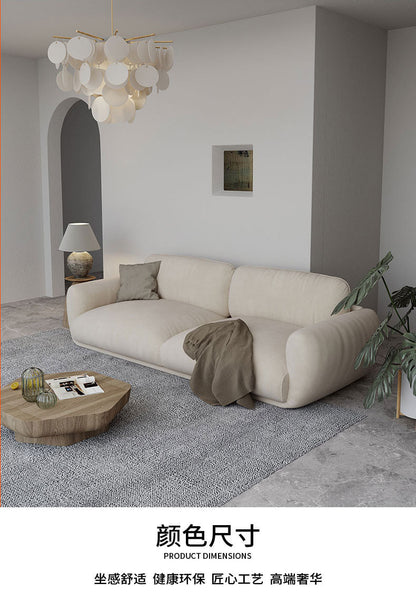 Japanese Style ins Cream Wabi-Sabi Style Simple Modern Three-Seater Sofa for Rental Apartments Small Living Room Double Nordic Style