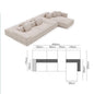 Nordic Minimalist Tofu Block Artistic Double-Sided Modular Combination Large Apartment Light Luxury Leather and Fabric Combined Living Room Straight Sofa