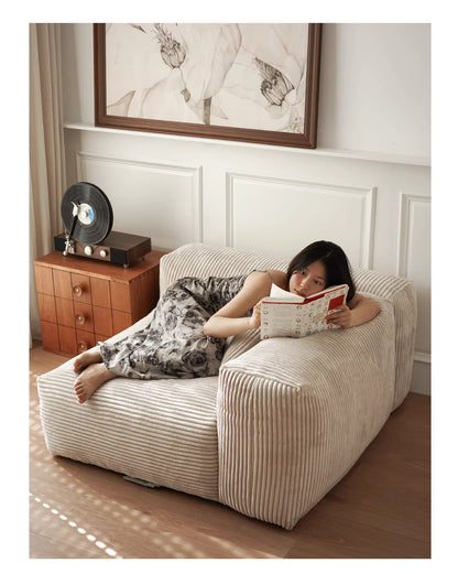 Nordic Wabi-Sabi Style Straight Corduroy Sofa Light Luxury Combination Small Apartment Homestay Free Module Multiple Tofu Blocks