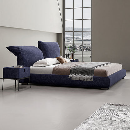 Bedroom Solid Wood Fabric Wedding Bed