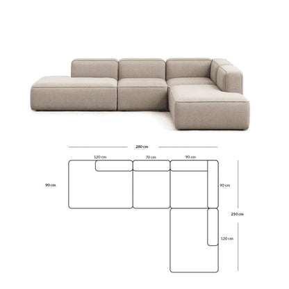 Simple Small Apartment Home Use Two or Three Seater Fabric Sofa Cotton Linen Armless Straight Row Modular Combination Reception Sofa