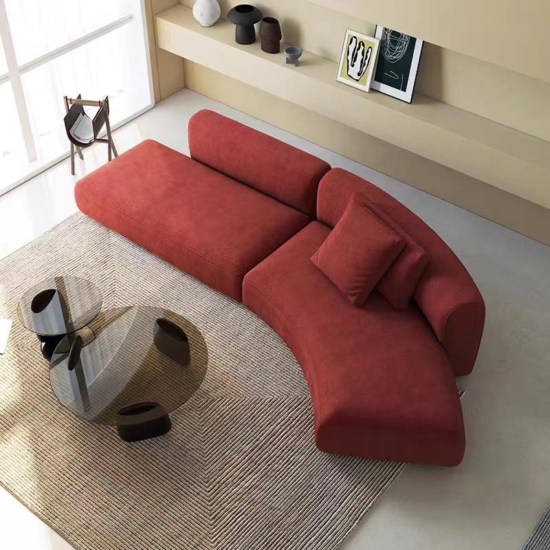 Italian Minimalist Light Luxury Irregular Arc Sofa for Living Room Large Apartment Reception Model Room Designer Beauty Salon Internet Celebrity
