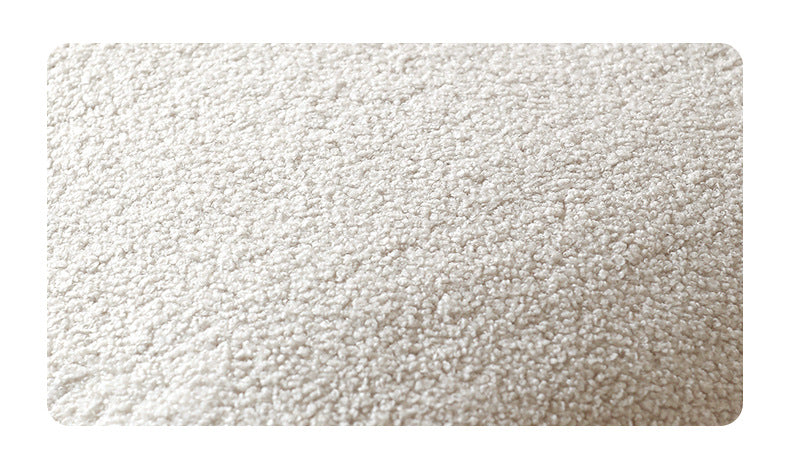 Nordic Wabi-Sabi Style Lamb Wool Fabric Sofa French Cream Style Living Room Small Apartment Milk White Three-Seater Sofa