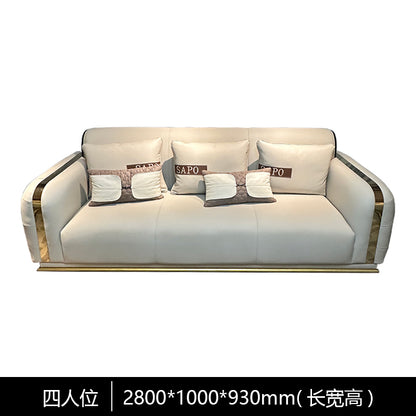 Italian Style Light Luxury Bentley Button Sofa Genuine Leather Designer Postmodern Villa Living Room Set High-end Custom Furniture