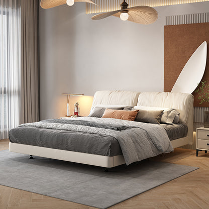 Floating Bed Luxury Genuine Leather Bed