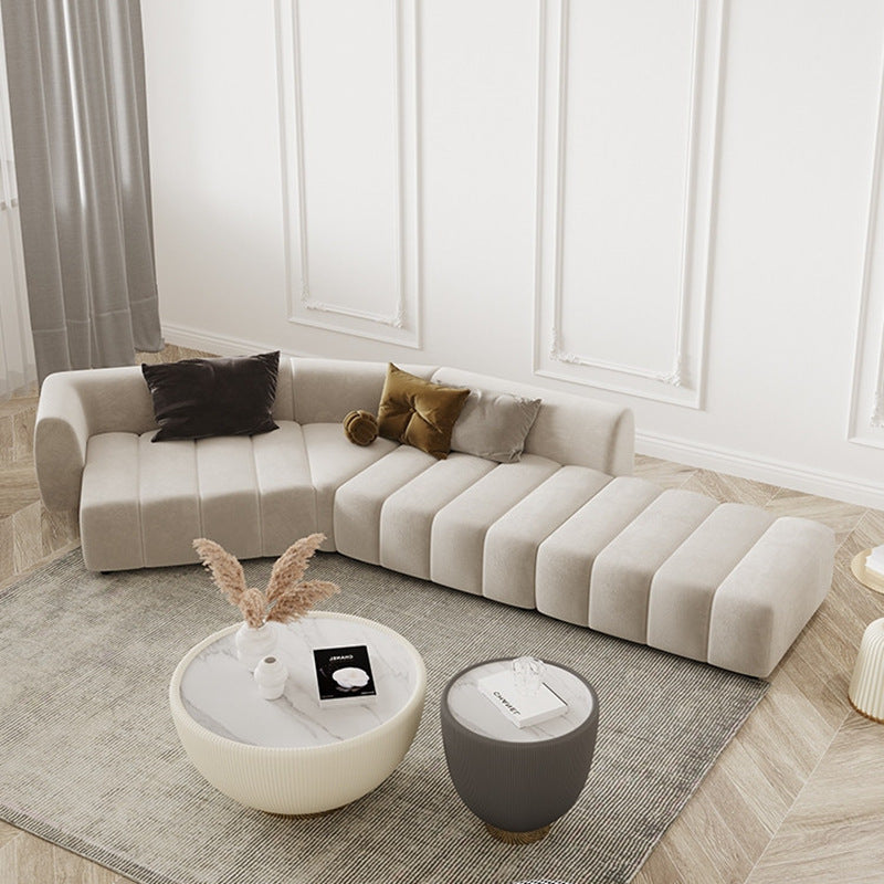 Italian Minimalist Modern Irregular Piano Key Living Room Corner Arc Art Creative Internet Celebrity Style Chaise Fabric Sofa
