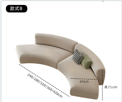 Italian Minimalist Light Luxury Irregular Arc Sofa for Living Room Large Apartment Reception Model Room Designer Beauty Salon Internet Celebrity
