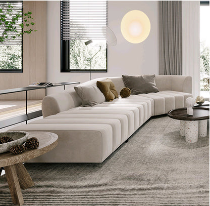 Italian Minimalist Modern Irregular Piano Key Living Room Corner Arc Art Creative Internet Celebrity Style Chaise Fabric Sofa
