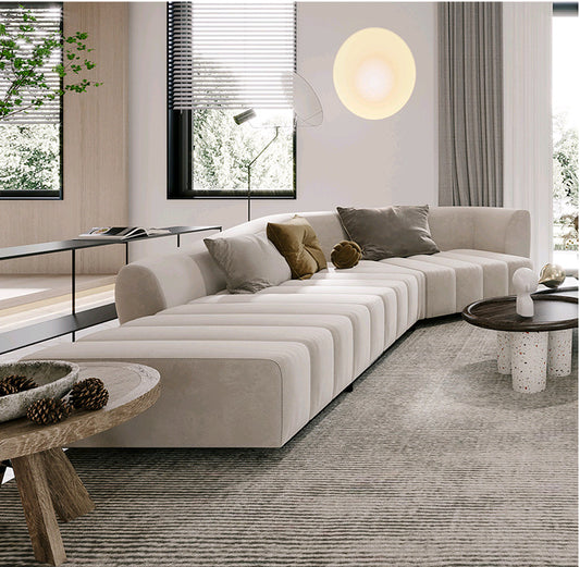 Italian Minimalist Modern Irregular Piano Key Living Room Corner Arc Art Creative Internet Celebrity Style Chaise Fabric Sofa