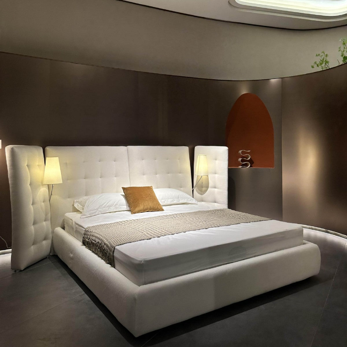 Italian Minimalist Fabric Bed