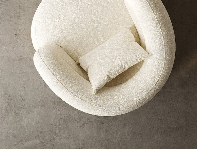 Cream Style Lamb Wool Single Sofa Chair