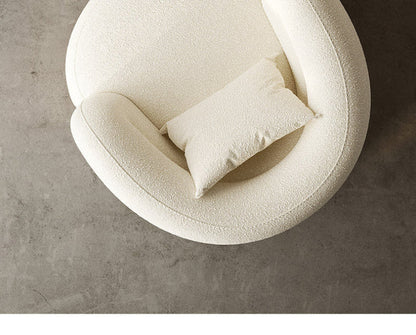 Cream Style Lamb Wool Single Sofa Chair