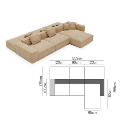 Nordic Minimalist Tofu Block Artistic Double-Sided Modular Combination Large Apartment Light Luxury Leather and Fabric Combined Living Room Straight Sofa
